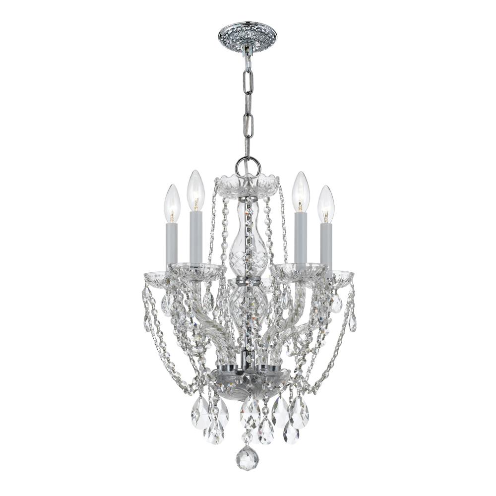 Traditional Crystal 5 Light Spectra Crystal Polished Chrome Mini Chandelier