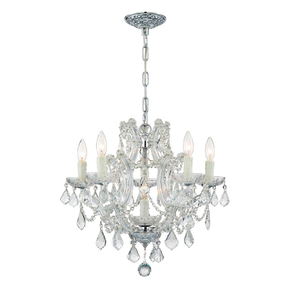 Maria Theresa 6 Light Swarovski Strass Crystal Polished Chrome Chandelier