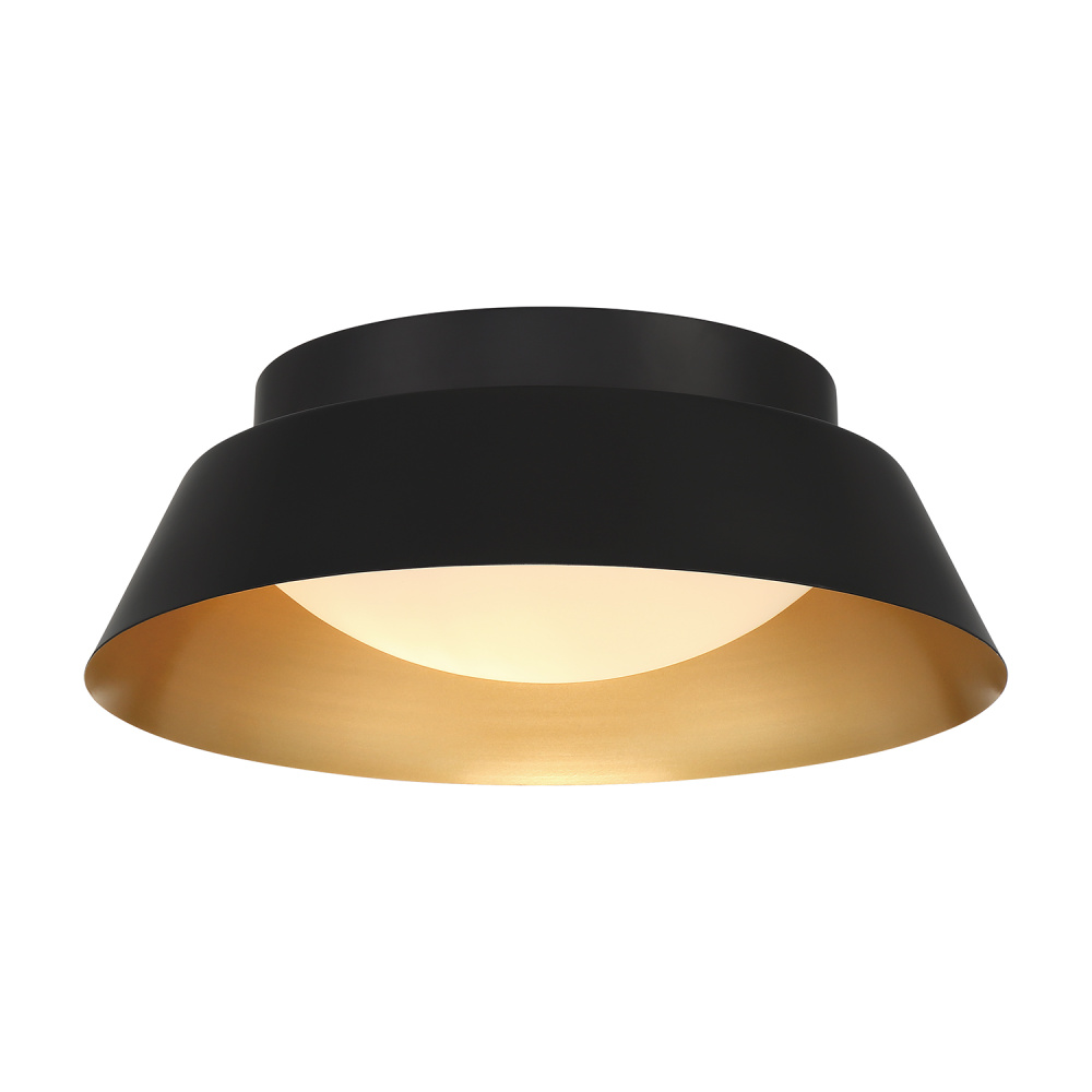 Donoven 2 Light Matte Black + Gold Flush Mount