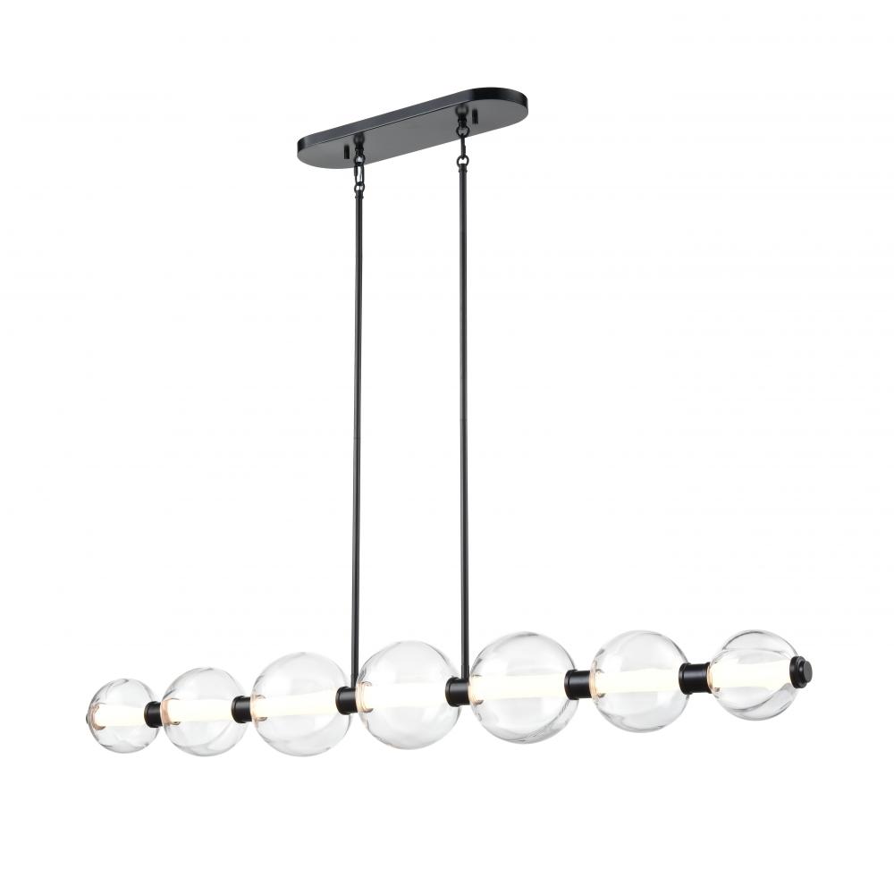 Glimmer 52&#34; Linear, Black w/pumpkin glass