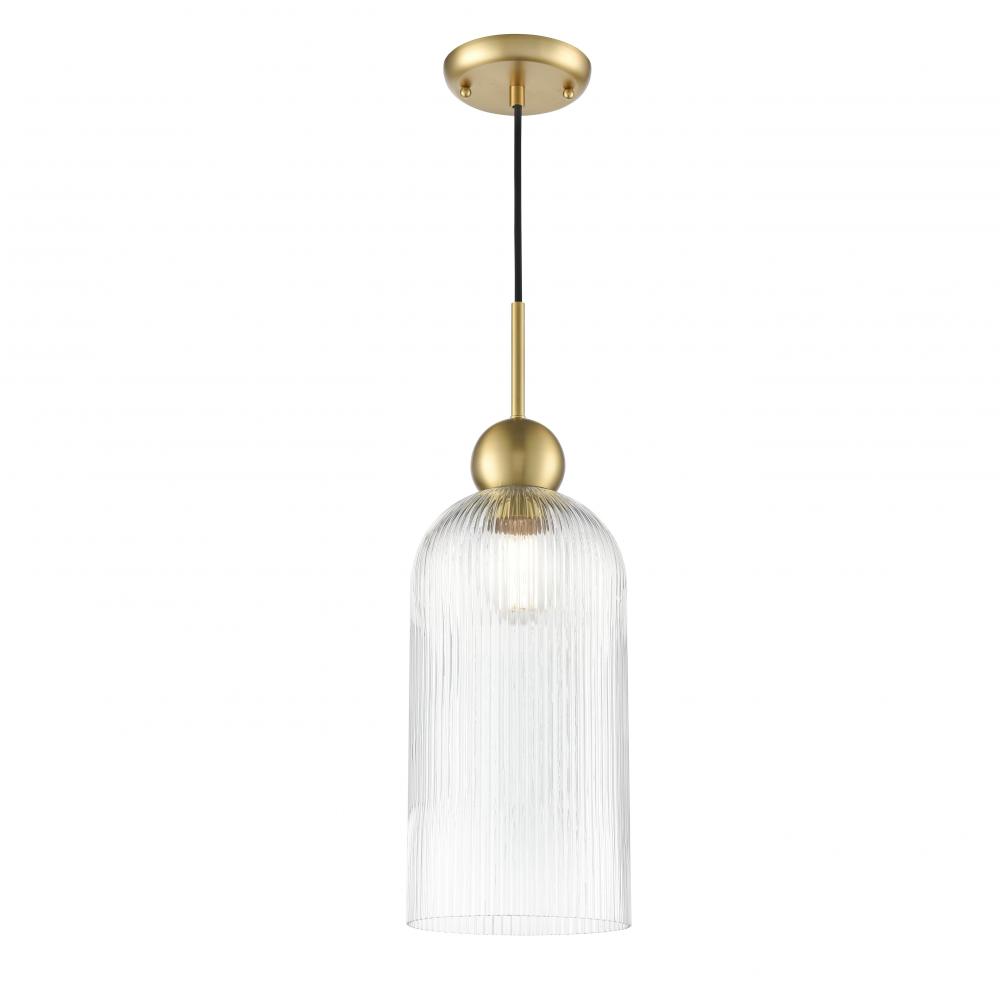 Hariette 17&#34; Ribbed Pendant, Brass