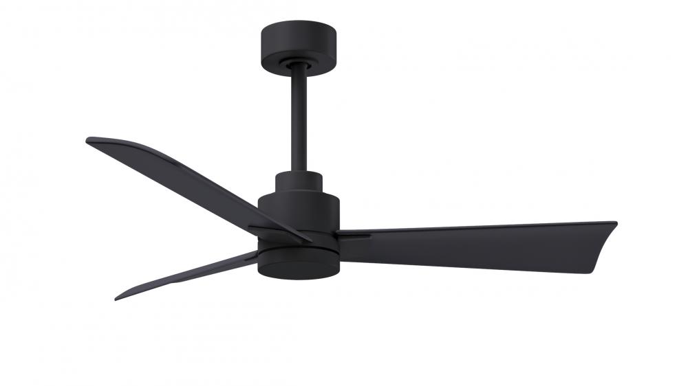Alessandra - 42&#34; Three Blade Transitional Ceiling Fan - Matte Black Finish - Matte Black Blades
