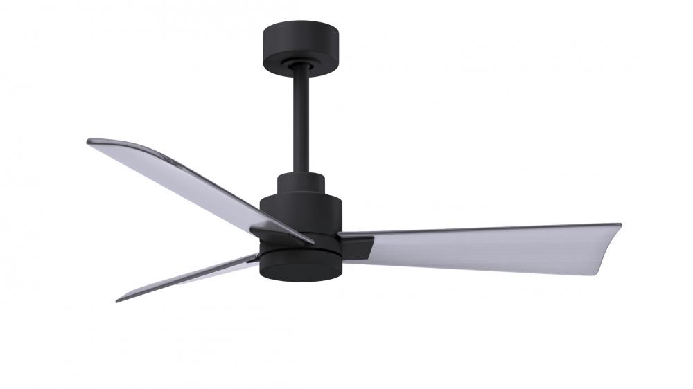 Alessandra - 42&#34; Three Blade Transitional Ceiling Fan - Matte Black Finish - Brushed Nickel Blad