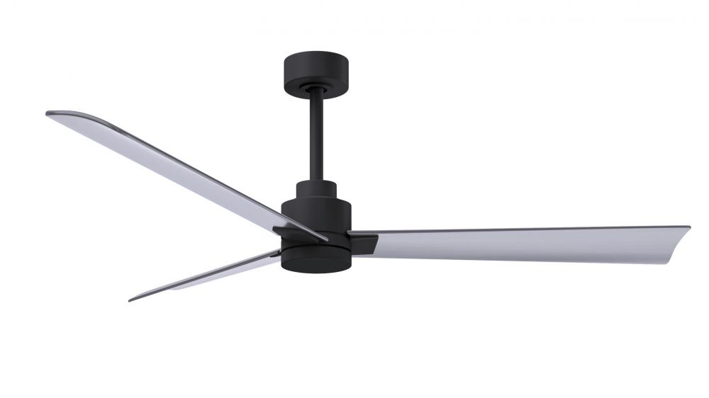 Alessandra - 56&#34; Three Blade Transitional Ceiling Fan - Matte Black Finish - Brushed Nickel Blad