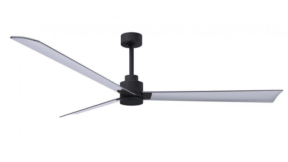 Alessandra - 72&#34; Three Blade Transitional Ceiling Fan - Matte Black Finish - Brushed Nickel Blad