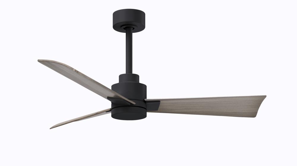 Alessandra - 42&#34; Three Blade Transitional Ceiling Fan - Matte Black Finish - Gray Ash Tone Blade