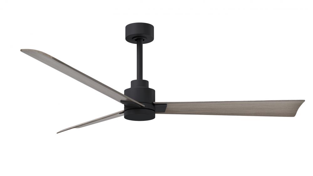 Alessandra - 56&#34; Three Blade Transitional Ceiling Fan - Matte Black Finish - Gray Ash Tone Blade