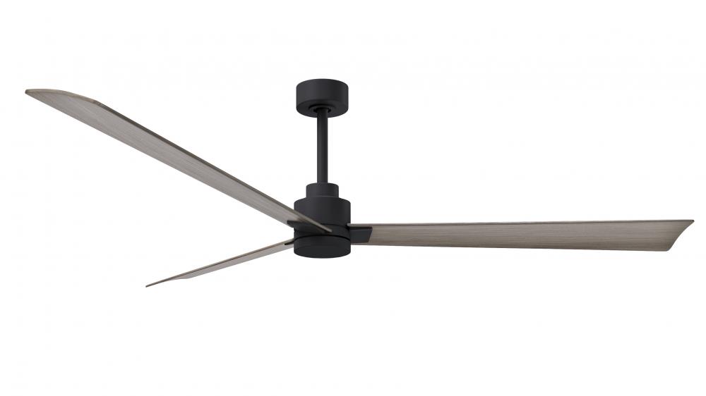 Alessandra - 72&#34; Three Blade Transitional Ceiling Fan - Matte Black Finish - Gray Ash Tone Blade