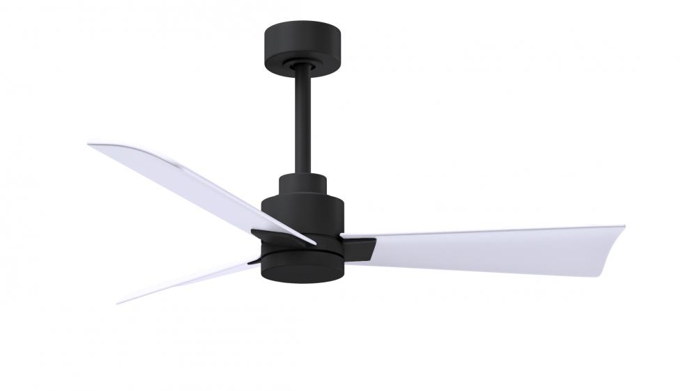 Alessandra - 42&#34; Three Blade Transitional Ceiling Fan - Matte Black Finish - Matte White Blades