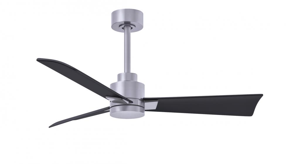 Alessandra - 42&#34; Three Blade Transitional Ceiling Fan - Brushed Nickel Finish - Matte Black Blad