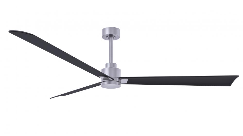 Alessandra - 72&#34; Three Blade Transitional Ceiling Fan - Brushed Nickel Finish - Matte Black Blad