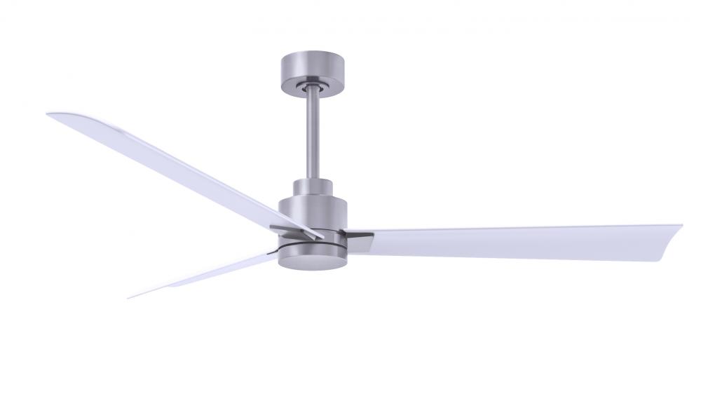 Alessandra - 56&#34; Three Blade Transitional Ceiling Fan - Brushed Nickel Finish - Matte White Blad