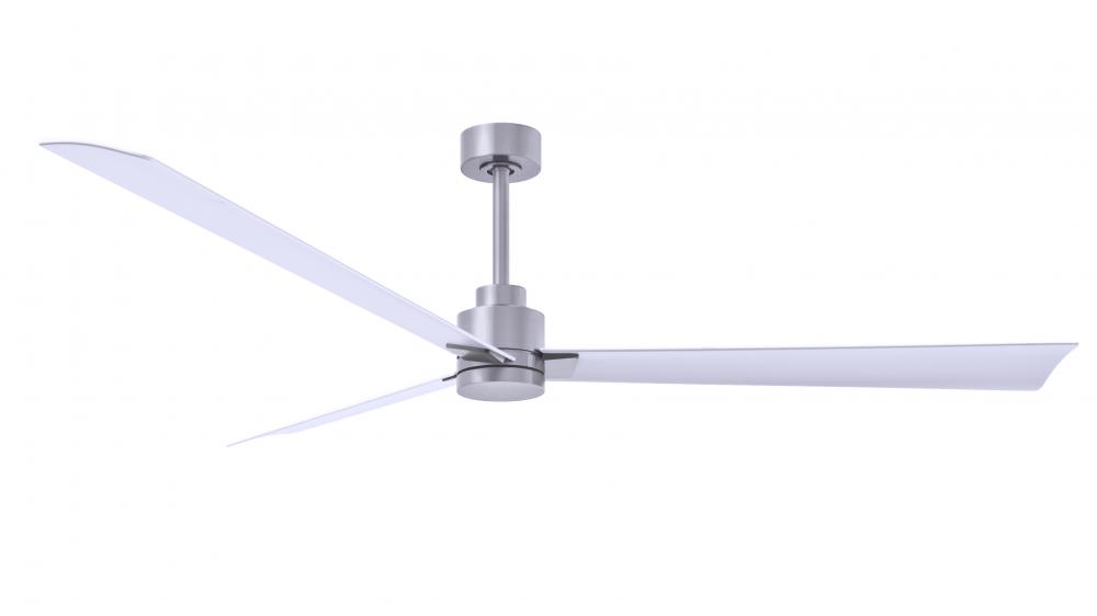 Alessandra - 72&#34; Three Blade Transitional Ceiling Fan - Brushed Nickel Finish - Matte White Blad