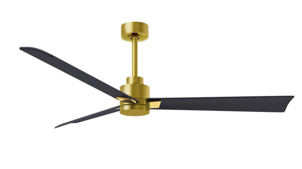 Alessandra - 56&#34; Three Blade Transitional Ceiling Fan - Brushed Brass Finish - Matte Black Blade