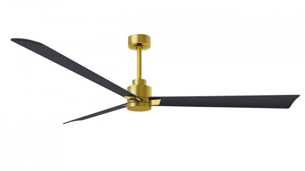 Alessandra - 72&#34; Three Blade Transitional Ceiling Fan - Brushed Brass Finish - Matte Black Blade