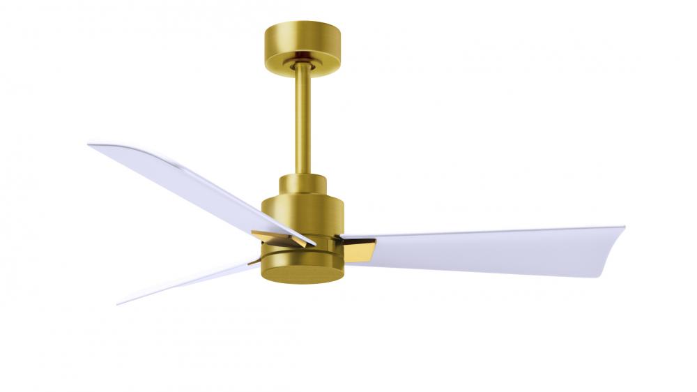 Alessandra - 42&#34; Three Blade Transitional Ceiling Fan - Brushed Brass Finish - Matte White Blade