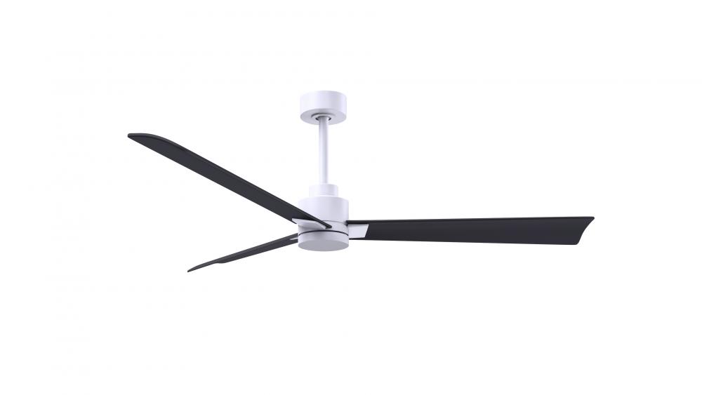 Alessandra - 56&#34; Three Blade Transitional Ceiling Fan - Matte White Finish - Matte Black Blades