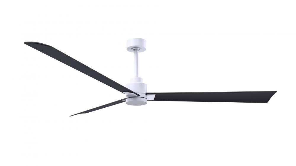 Alessandra - 72&#34; Three Blade Transitional Ceiling Fan - Matte White Finish - Matte Black Blades