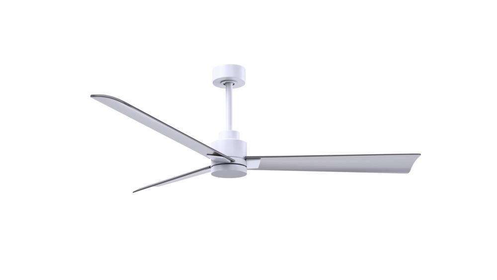 Alessandra - 56&#34; Three Blade Transitional Ceiling Fan - Matte White Finish - Brushed Nickel Blad