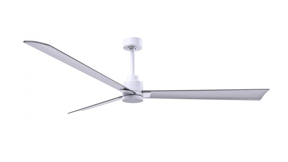 Alessandra - 72&#34; Three Blade Transitional Ceiling Fan - Matte White Finish - Brushed Nickel Blad