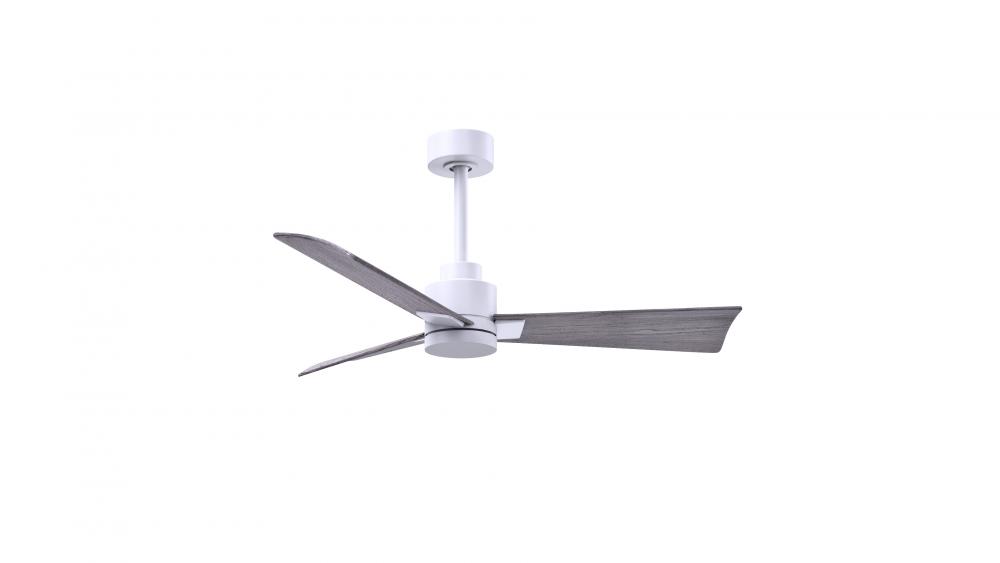 Alessandra - 42&#34; Three Blade Transitional Ceiling Fan - Matte White Finish - Barn Wood Tone Blad