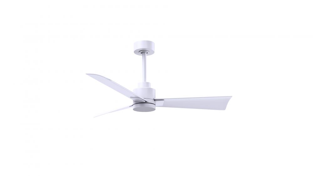 Alessandra - 42&#34; Three Blade Transitional Ceiling Fan - Matte White Finish - Matte White Blades