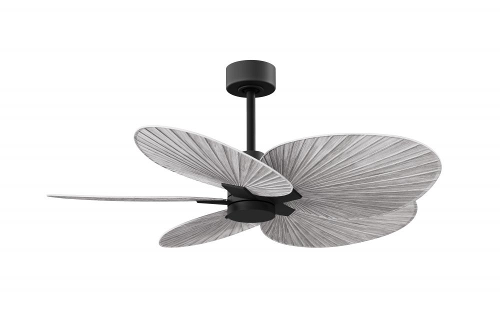 Alessandra Tropical - Five Blade Ceiling Fan - Matte Black Finish - Barn Wood Tone Blades