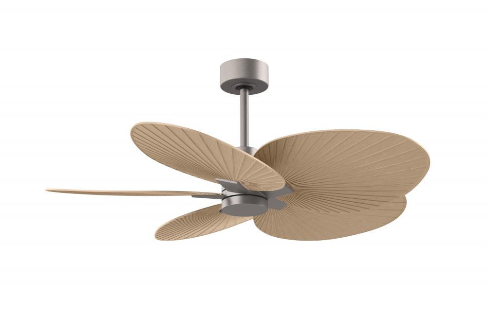 Alessandra Tropical - Five Blade Ceiling Fan - Brushed Nickel Finish - Light Maple Tone Blades