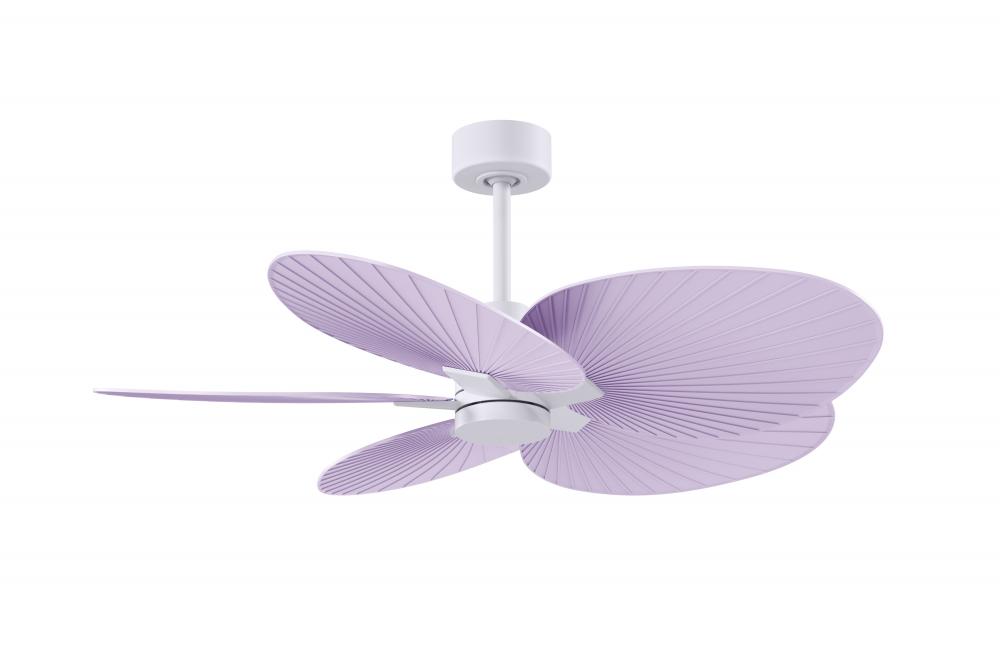 Alessandra Tropical - Five Blade Ceiling Fan - Matte White Finish - Lilac Blades