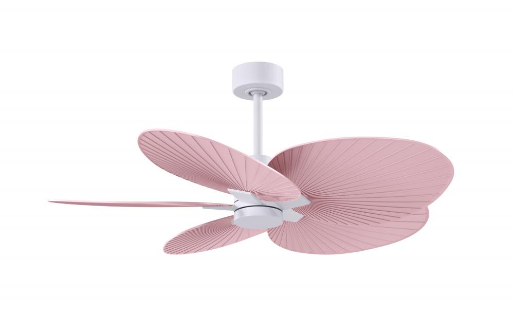 Alessandra Tropical - Five Blade Ceiling Fan - Matte White Finish - Light Pink Blades