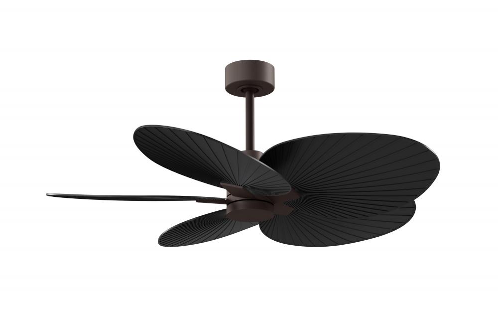 Alessandra Tropical - Five Blade Ceiling Fan - Textured Bronze Finish - Matte Black Blades