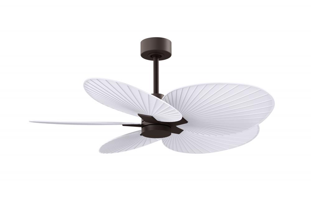 Alessandra Tropical - Five Blade Ceiling Fan - Textured Bronze Finish - Matte White Blades