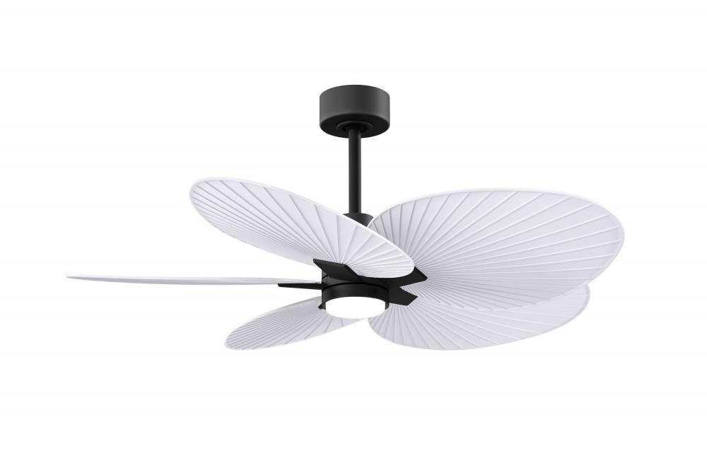 Alessandra Tropical - Five Blade Ceiling Fan - 5CCT Integrated LED - Matte Black Finish