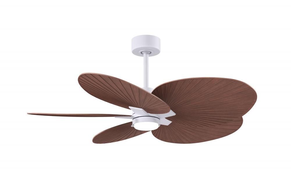 Alessandra Tropical - Five Blade Ceiling Fan - 5CCT Integrated LED - Matte White Finish