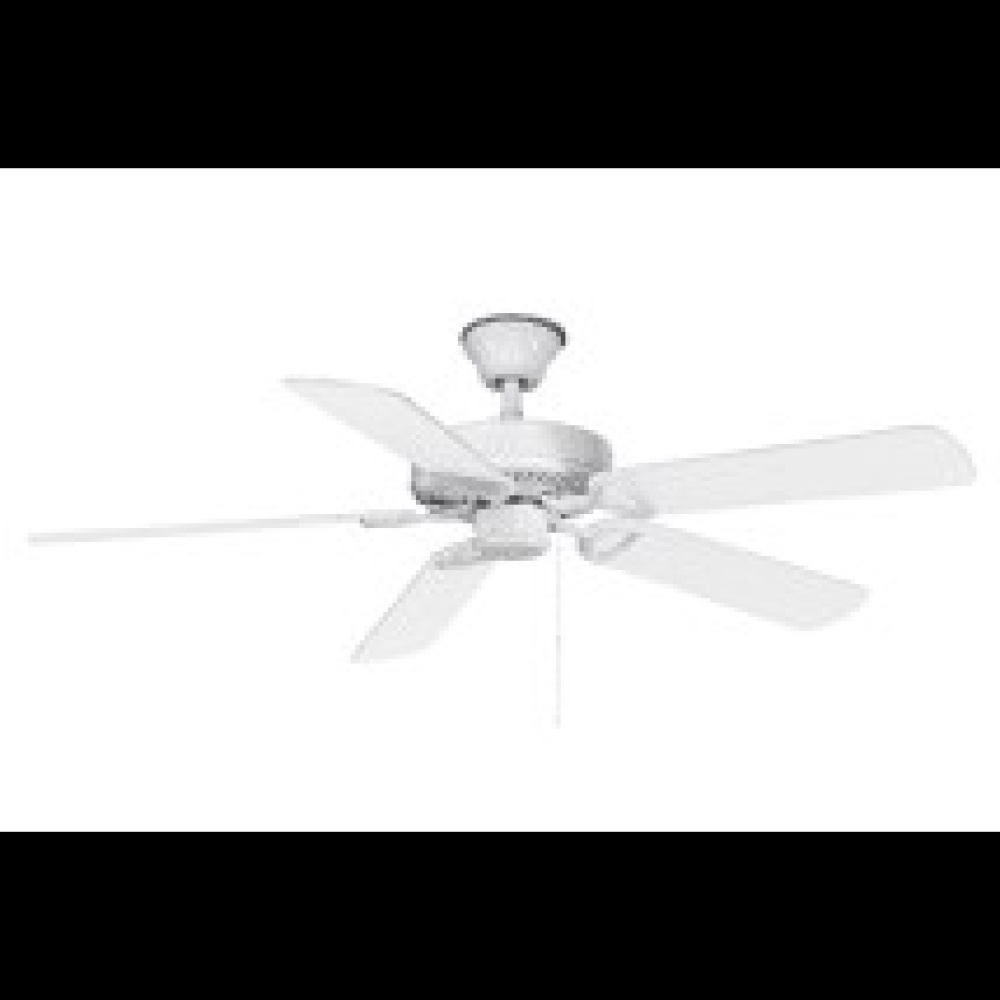 America - 52&#34; Builder Fan - Gloss White Finish - Reversible White/Wood Tone Blades