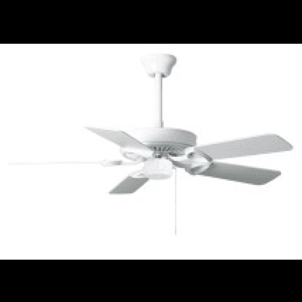 America - 42&#34; Builder Fan - USA - Gloss White Finish - Reversible White/Wood Tone Blades