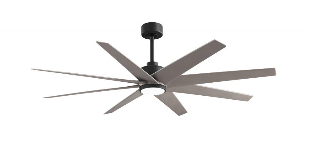Ariella - Eight Blade Ceiling Fan - 5CCT Integrated LED - Matte Black Finish