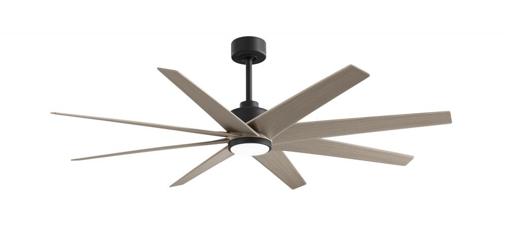 Ariella - Eight Blade Ceiling Fan - 5CCT Integrated LED - Matte Black Finish