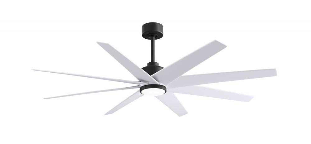 Ariella - Eight Blade Ceiling Fan - 5CCT Integrated LED - Matte Black Finish - Matte White Blades
