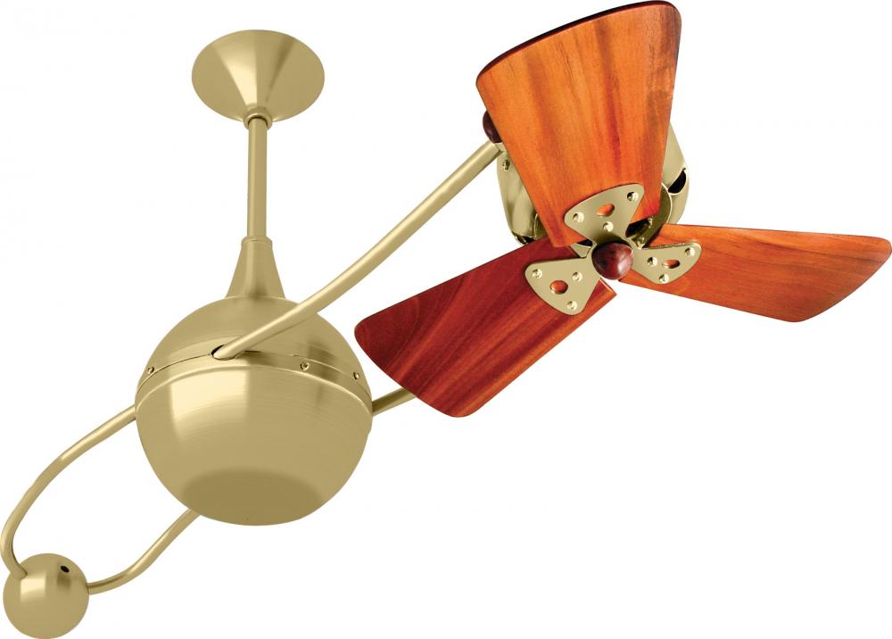 Brisa 2000 - Rotational Ceiling Fan - Brushed Brass Finish - Mahogany Tone Blades