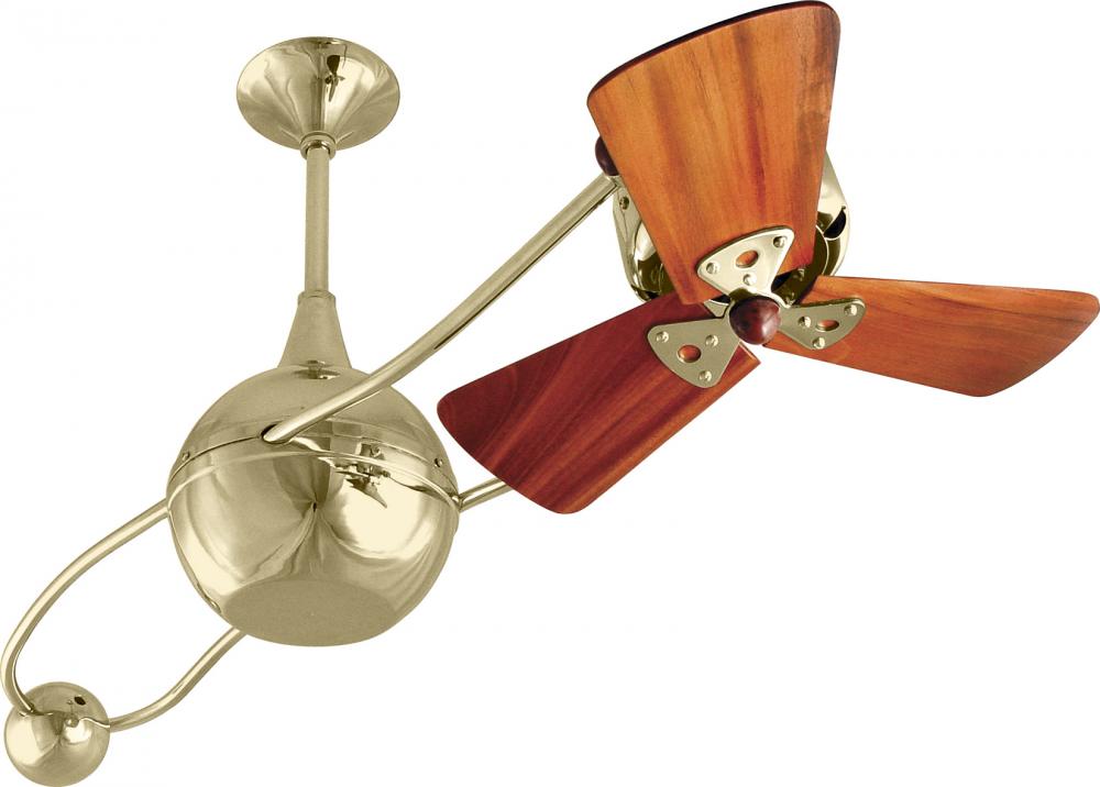 Brisa 2000 - Rotational Ceiling Fan - Polished Brass Finish - Mahogany Tone Blades