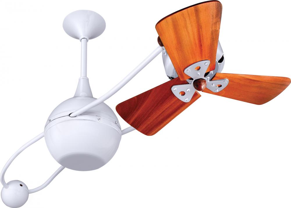 Brisa 2000 - Rotational Ceiling Fan - Gloss White Finish - Mahogany Tone Blades