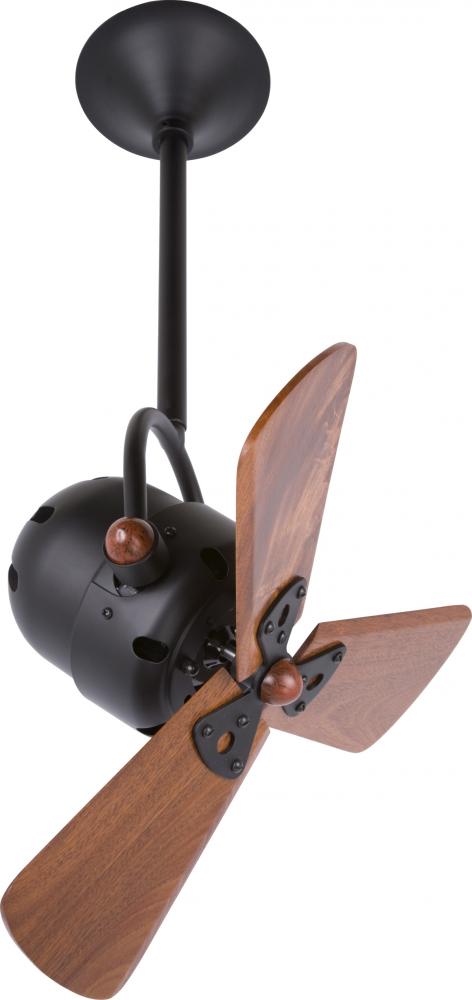 Bianca Direcional - Directional Ceiling Fan - Matte Black Finish - Mahogany Tone Blades
