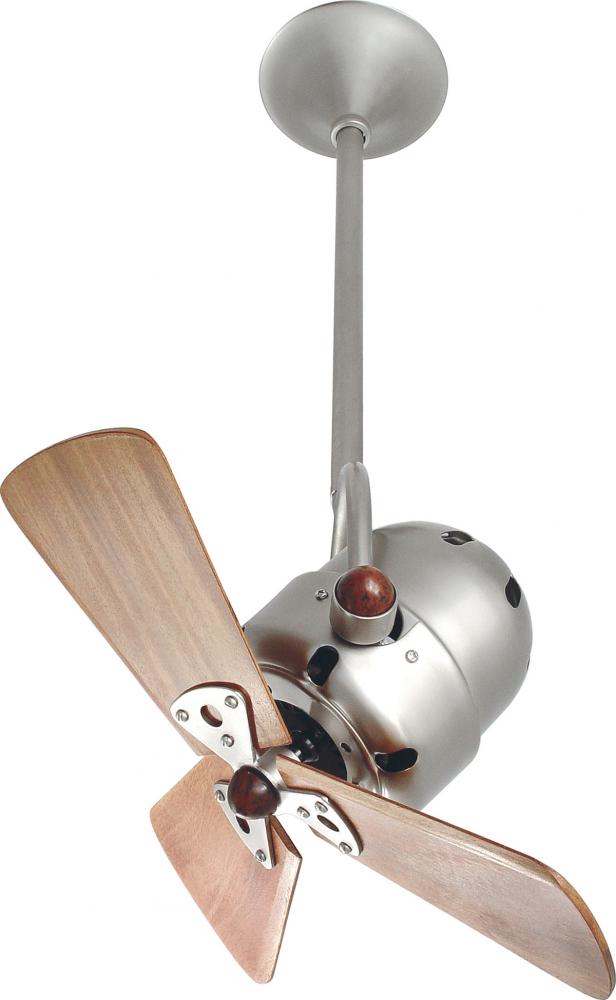 Bianca Direcional - Directional Ceiling Fan - Brushed Nickel Finish - Mahogany Tone Blades
