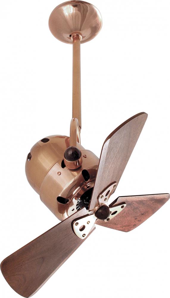 Bianca Direcional - Directional Ceiling Fan - Polished Copper Finish - Mahogany Tone Blades