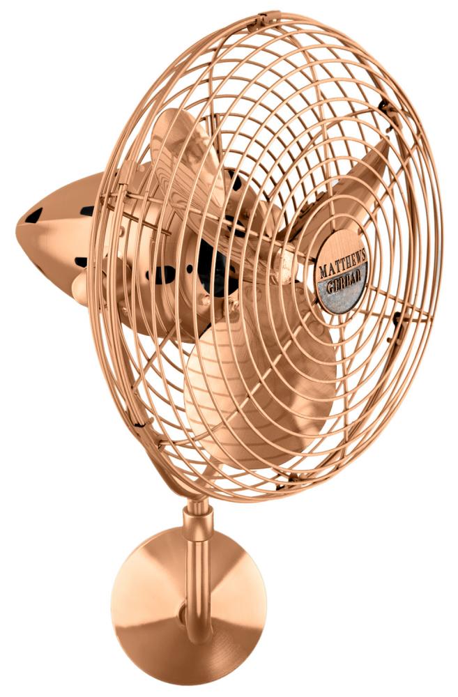 Bruna Parede - Directional Wall Fan - Brushed Copper Finish - Metal Blades