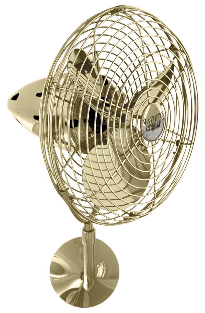 Bruna Parede - Directional Wall Fan - Polished Brass Finish - Metal Blades