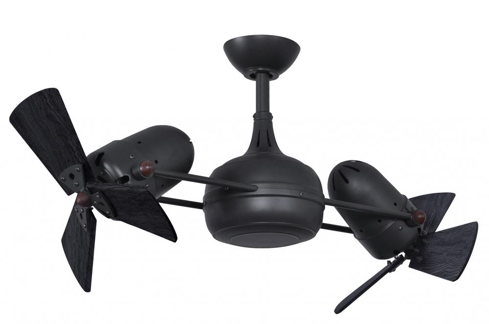 Dagny - Rotational Ceiling Fan - Matte Black Finish - Matte Black Wood Blades