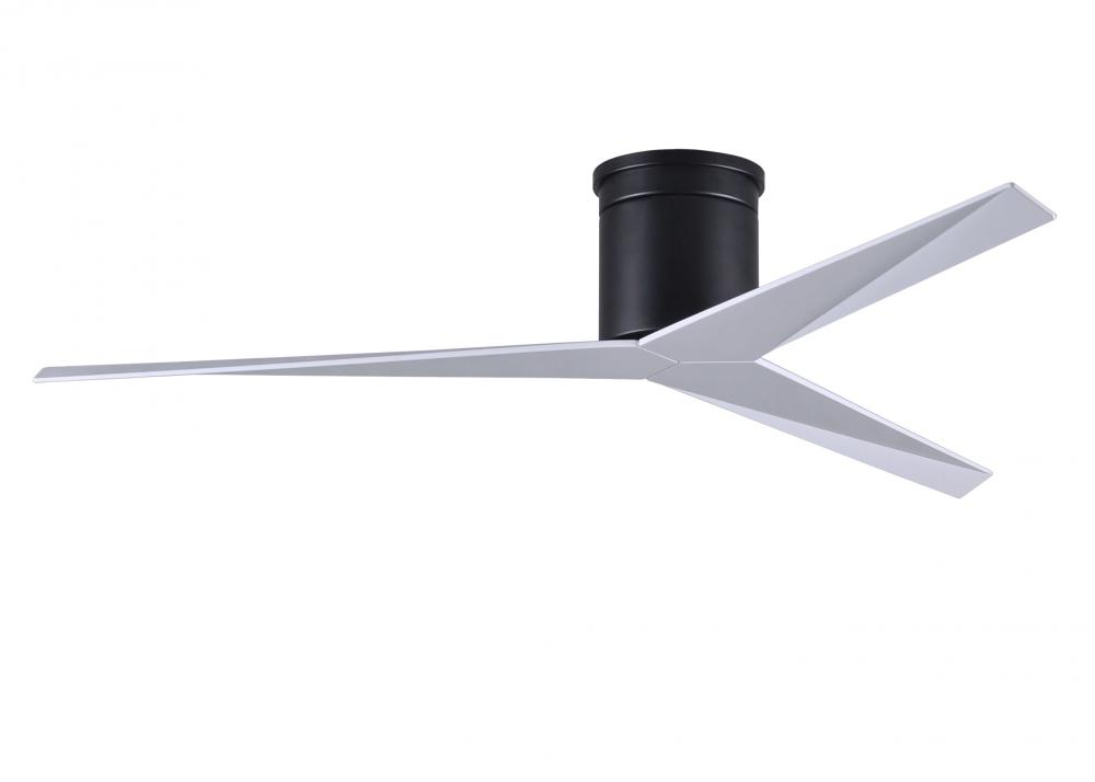Eliza-H - Flush Mount Ceiling Fan - Matte Black Finish - Gloss White Blades