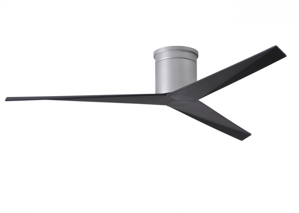 Eliza-H - Flush Mount Ceiling Fan - Brushed Nickel Finish - Matte Black Blades